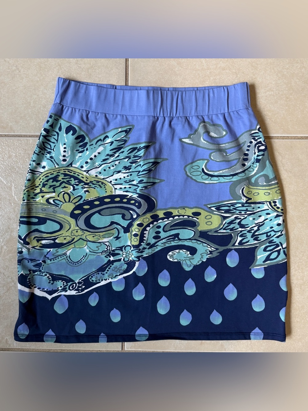 Krimson Klover A Line Skirt Size Medium Dream Catcher Blue Multicolored Stretch